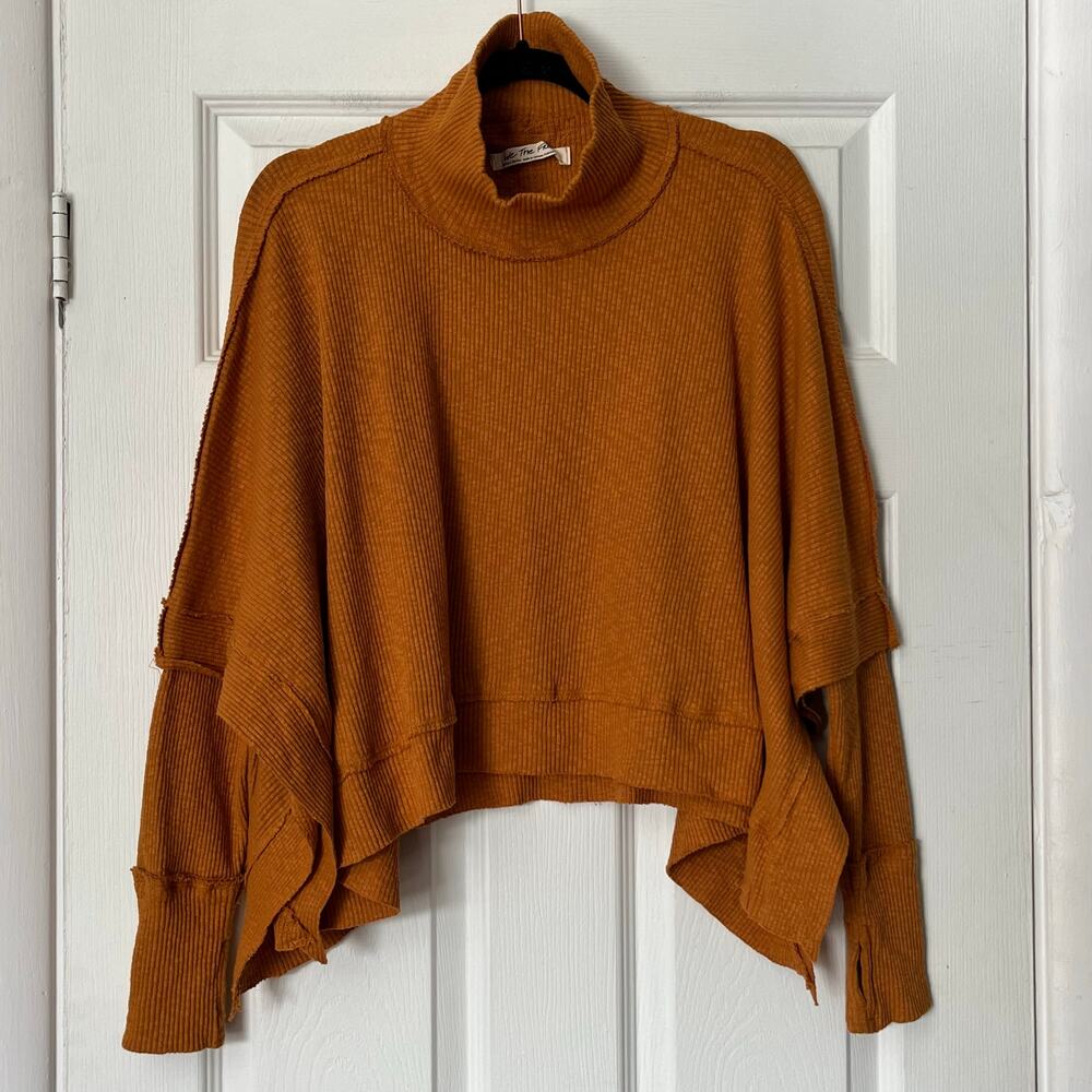 Free People We the Free Ribbed Raw Hem Top - Size XS